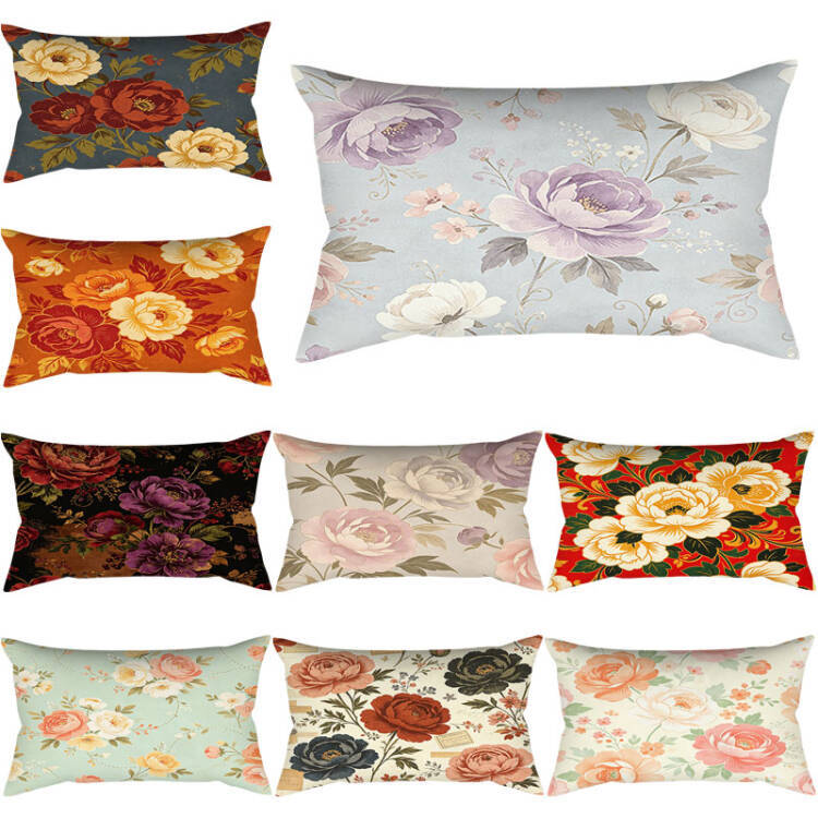 50x30cm 60x40cm 74x48cm Soft Vintage Floral Print Poliéster Capa De Almofada Car Cusion Casa Fronha Decorativa Impressão