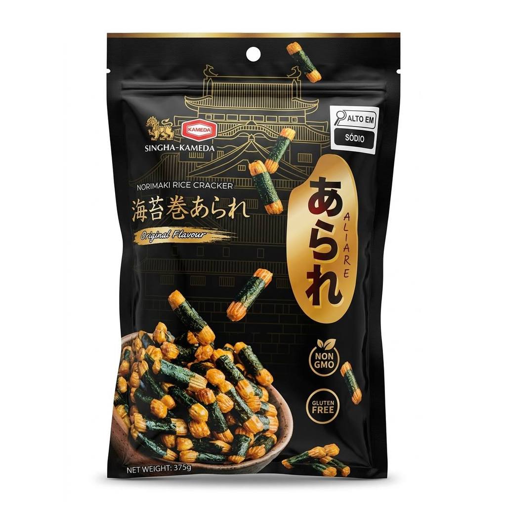 Aperitivo de Arroz  Nori  Arare com Alga SINGHA 85g - Kameda
