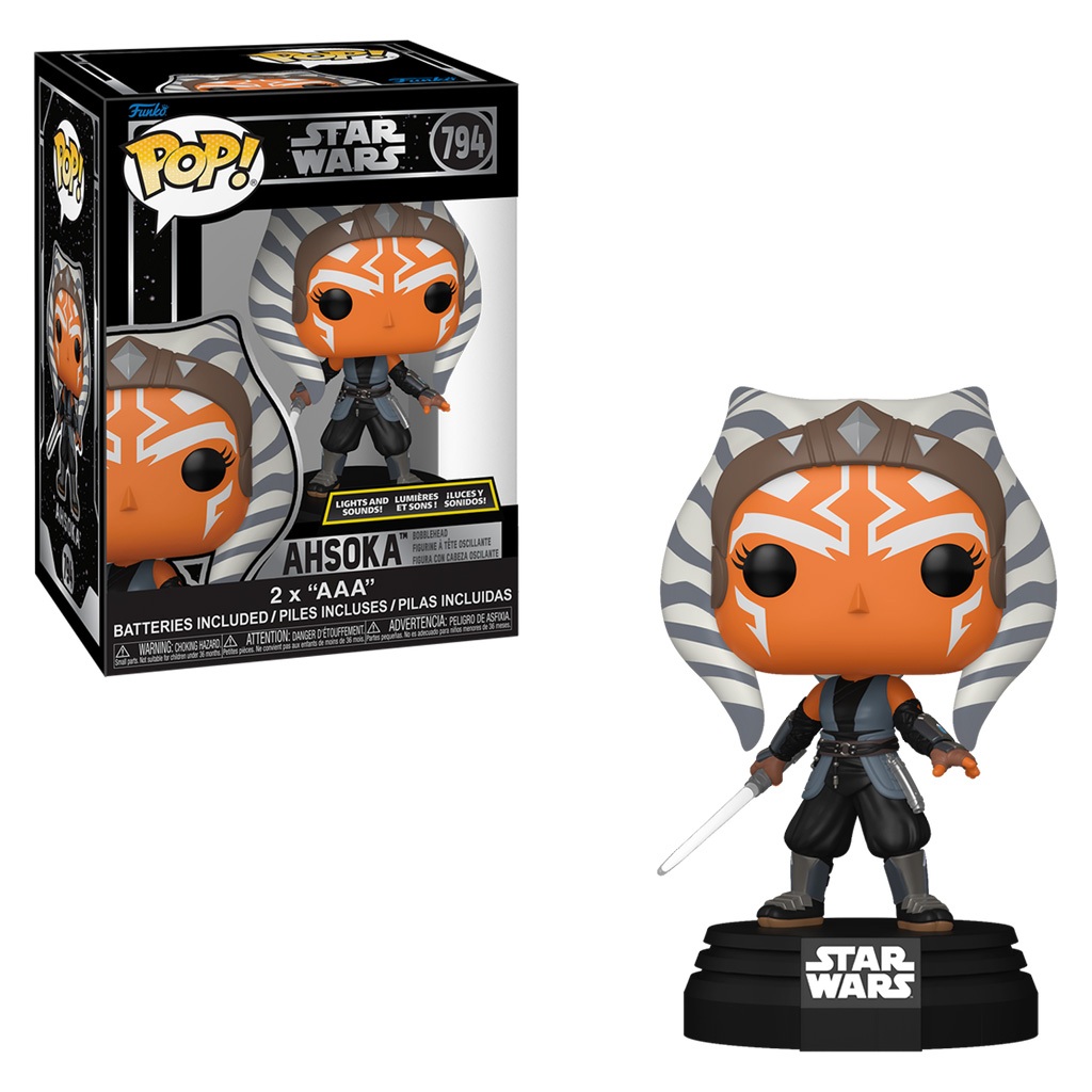 FUNKO POP STAR WARS ELECTRONIC AHSOKA LIGHTS & SOUND 794 NOVO ORIGINAL
