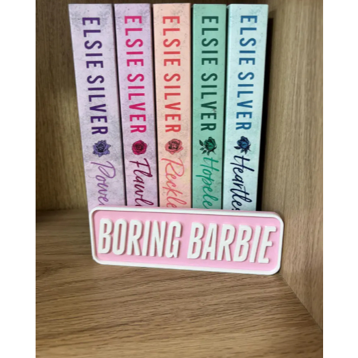 Placa Decorativa Boring batbie Literatura Livros Estante Parede em 3D