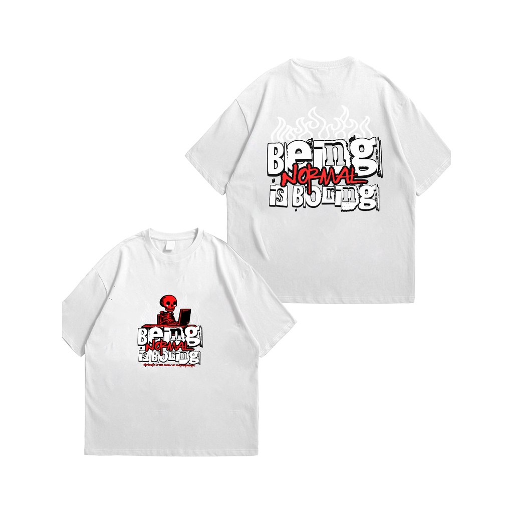 Camiseta Oversized Masculina Estampada 100% Algodão Being Normal Is Boring - Streetwear Hoodie