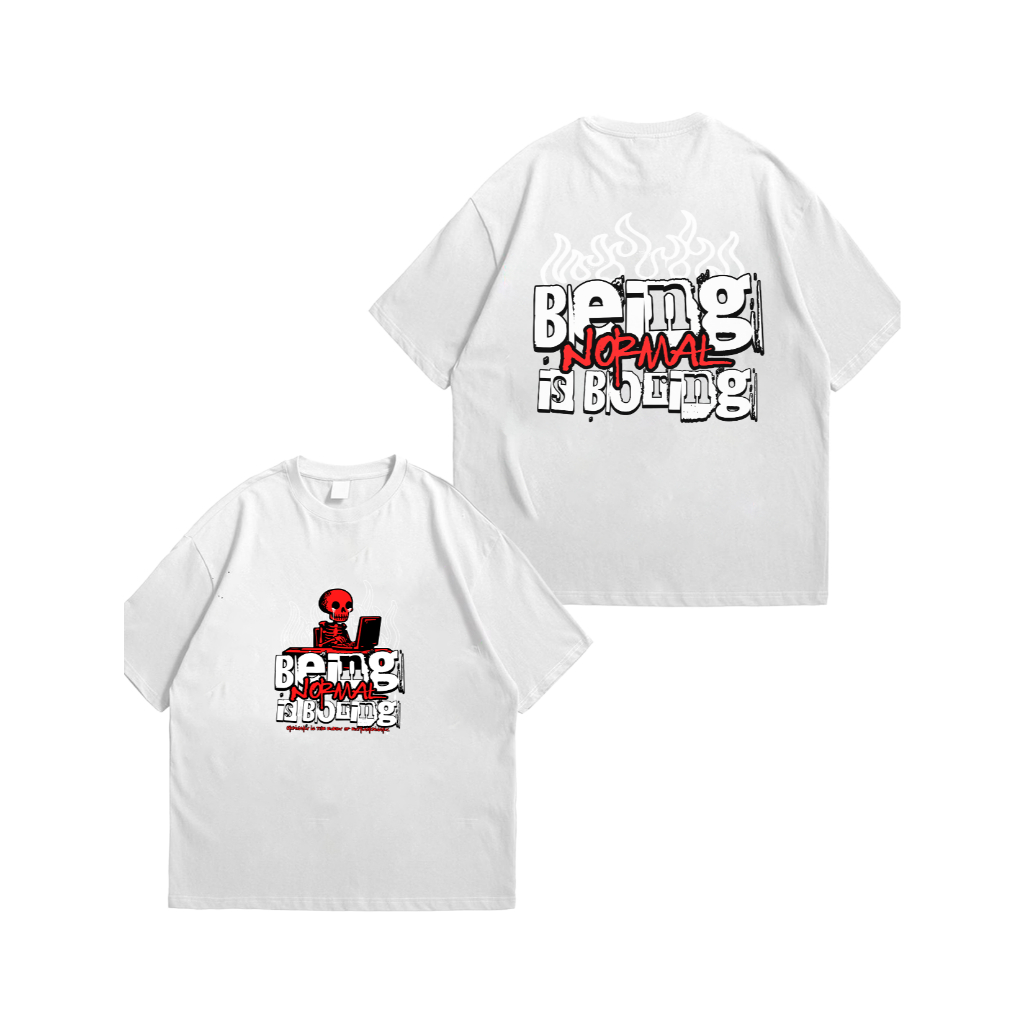 Camiseta Oversized Masculina Estampada 100% Algodão Being Normal Is Boring - Streetwear Hoodie
