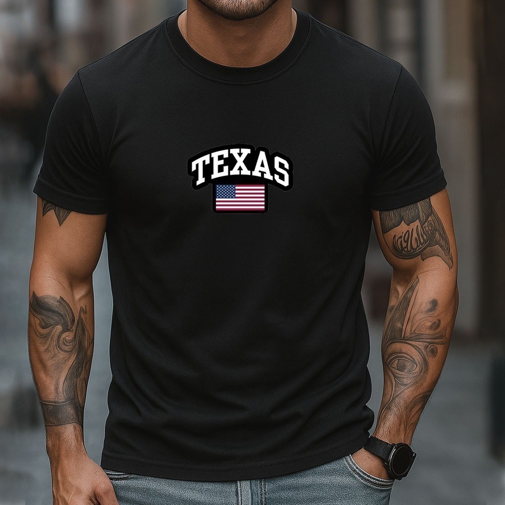 Camiseta Masculina Country Camisa Boiadeiro Texas América Casual Street Modelada Estilo Retrô