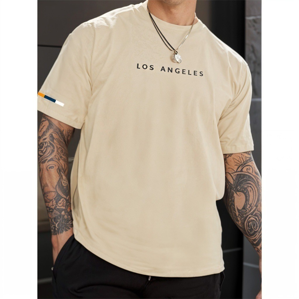 Camiseta Masculina Los Angeles Urban Street Algodão Conforto Estilo Casual Estampa Moderna Jovem