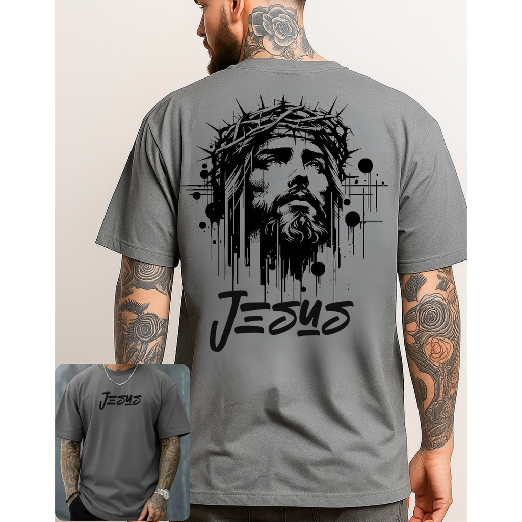 Tshirt Camisa Camiseta  Casual Estilo Religioso Jesus Cristã 100% Algodão Street Wear