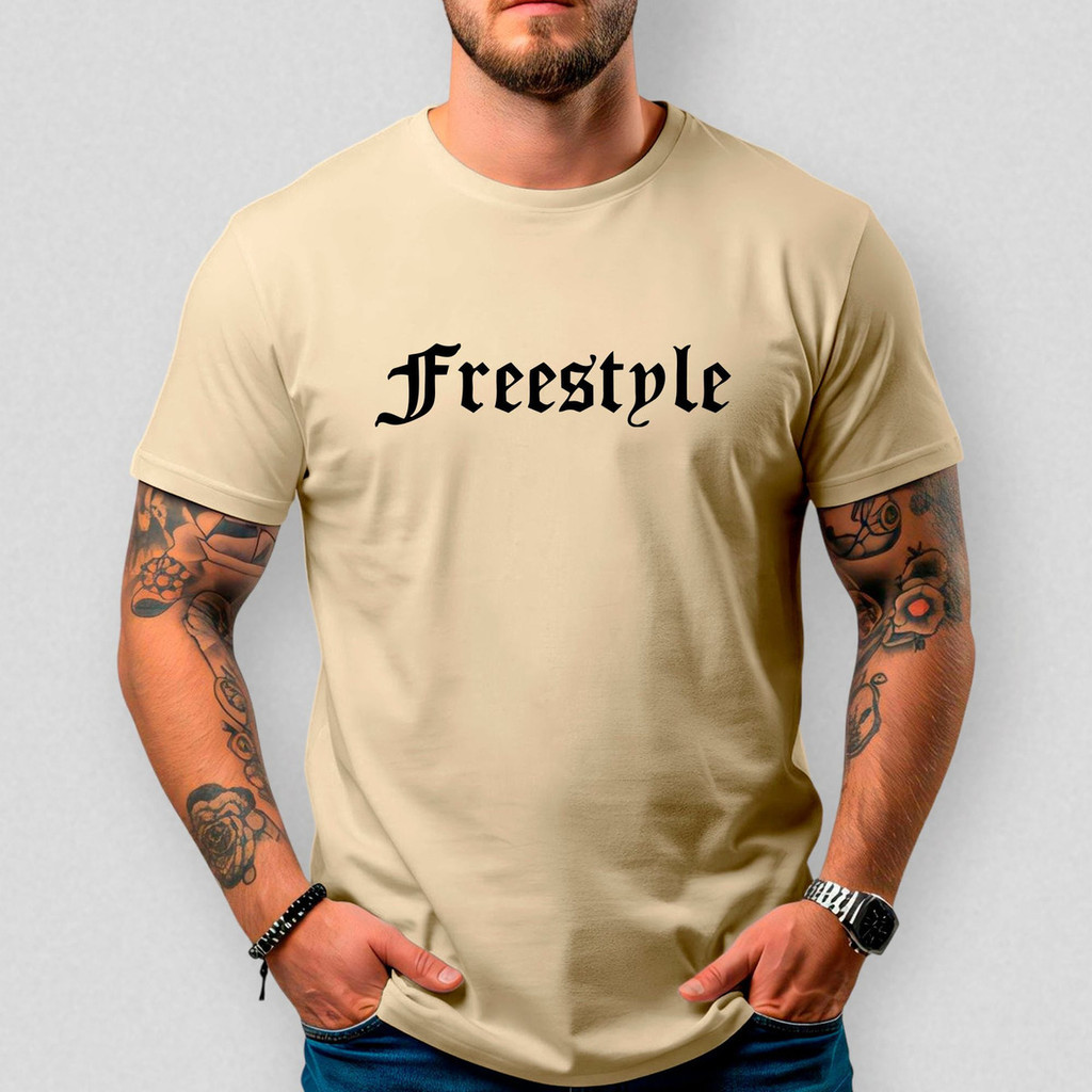 Camiseta Masculina Básica Algodão Premium Freestyle 235 Estilo Street Fitness Moda Casual Conforto