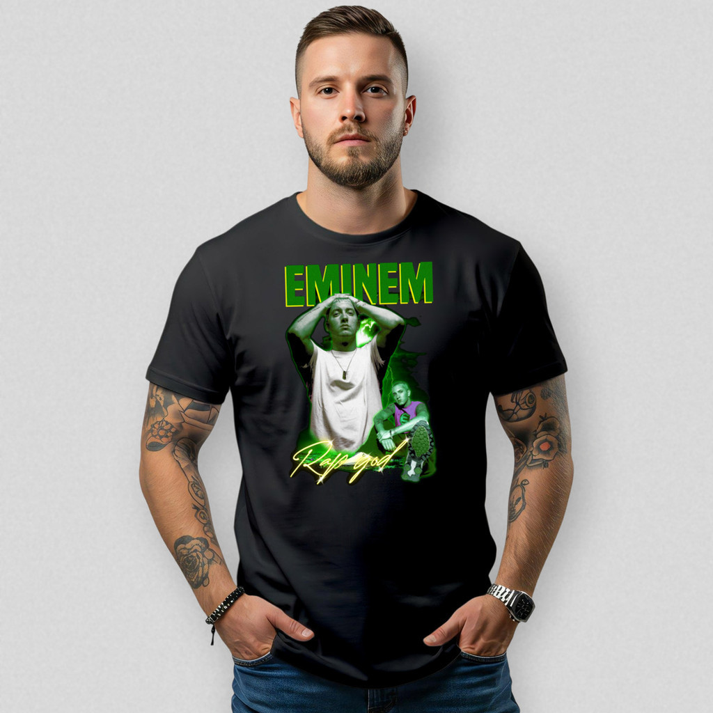 Camiseta Básica Masculina Academia Rap Street Eminem Algodão Premium Moda Casual Conforto Estilo