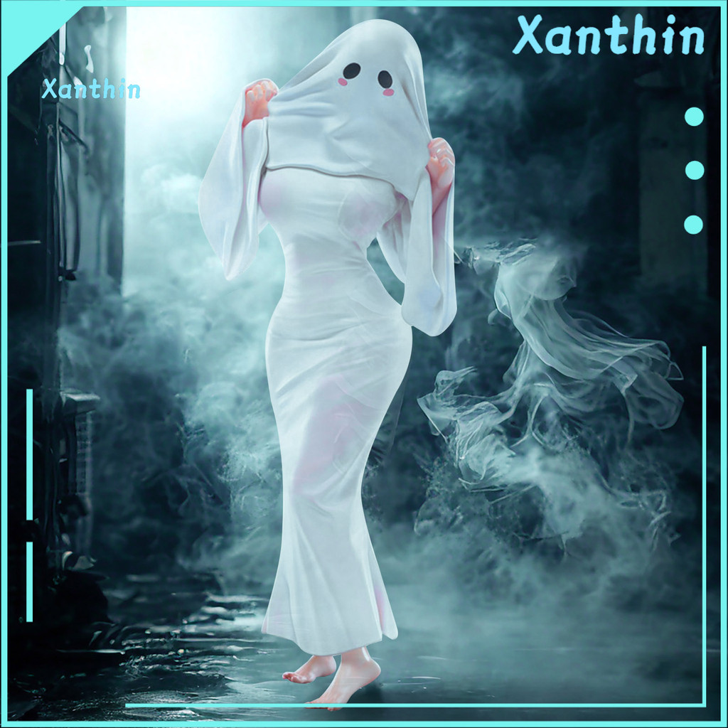 Lady Ghost Figurine PVC Dress-up Anime Girl Figure Estátua Halloween Assustador Cosplay Home Office Decor
