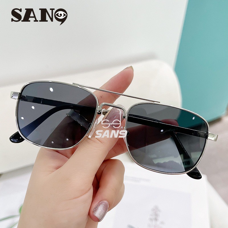 Nova Moda Na Simples Quadrado Metal Duplo Feixe Óculos De Sol Verão Ins Rua Tiro Wear