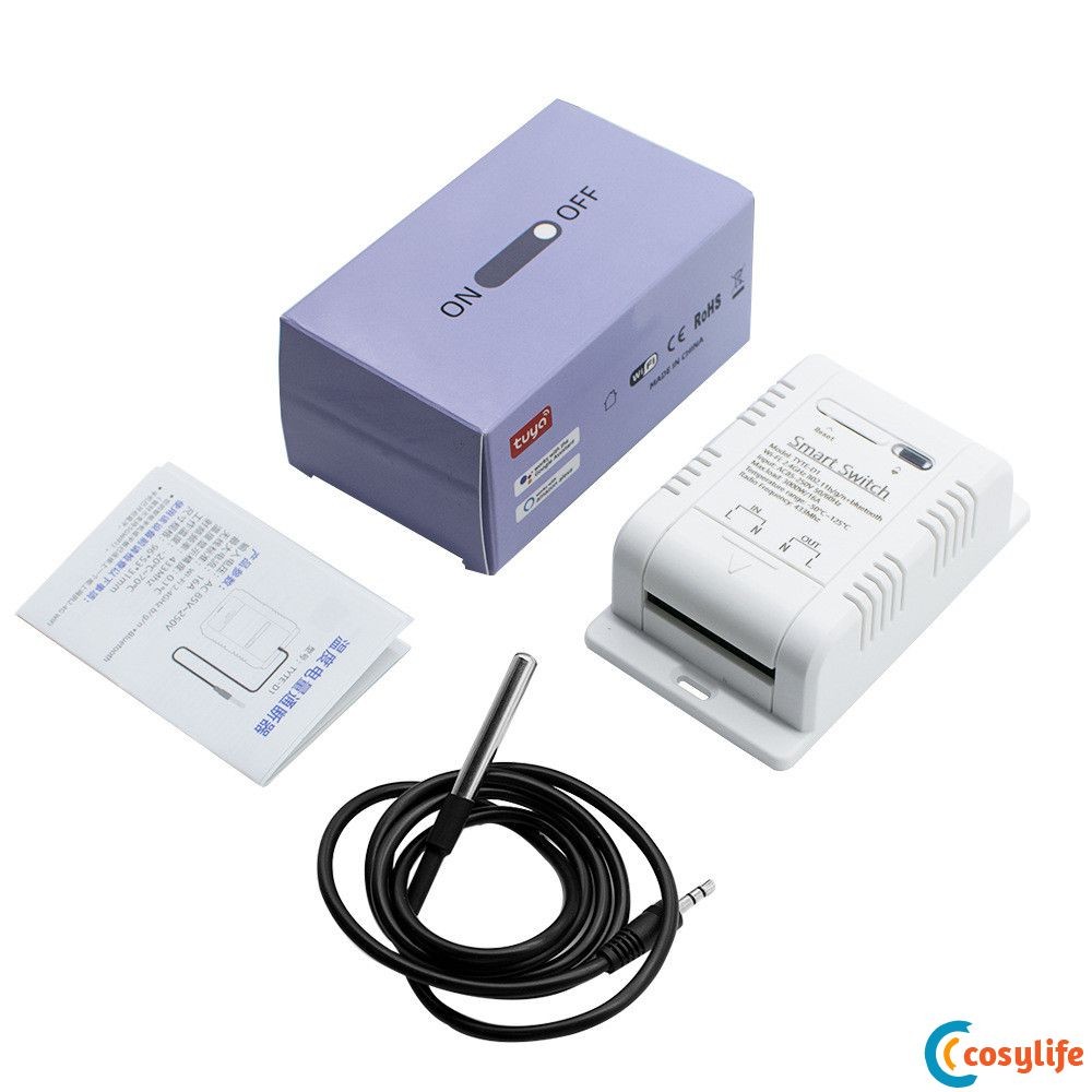 Interruptor de temperatura 16A Wifi Tuya Smart RF433 Termostato inteligente Controle de voz DS18B20 Sensor de
