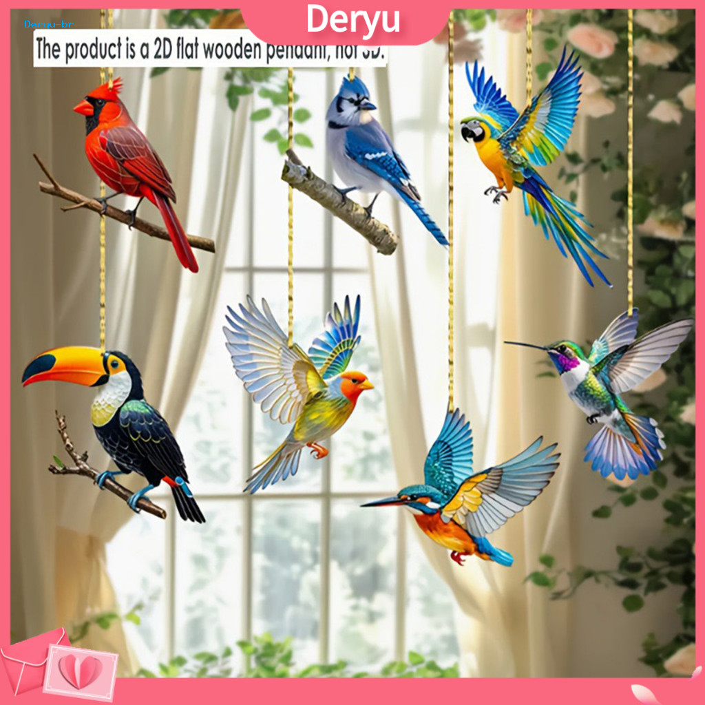 Bird-themed Ornament Festival Elegance Hummingbird Christmas Ornaments 2d Acrylic Flying Bird Hanging Pendants for Tree
