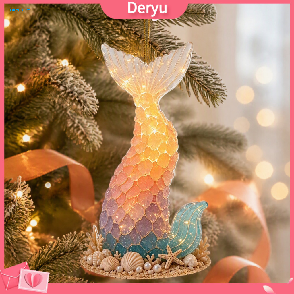 Unique Christmas Gifts Ocean Theme Ornaments 2d Flat Acrylic Hanging Decorations with Sea Designs Nautical Holiday Tree