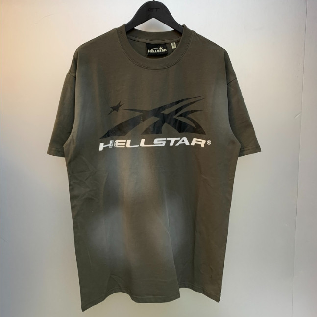 Camiseta Basica Hellstar Studios Classic Logotipo Clássico Camiseta Manga Curta Cinza Lavada T