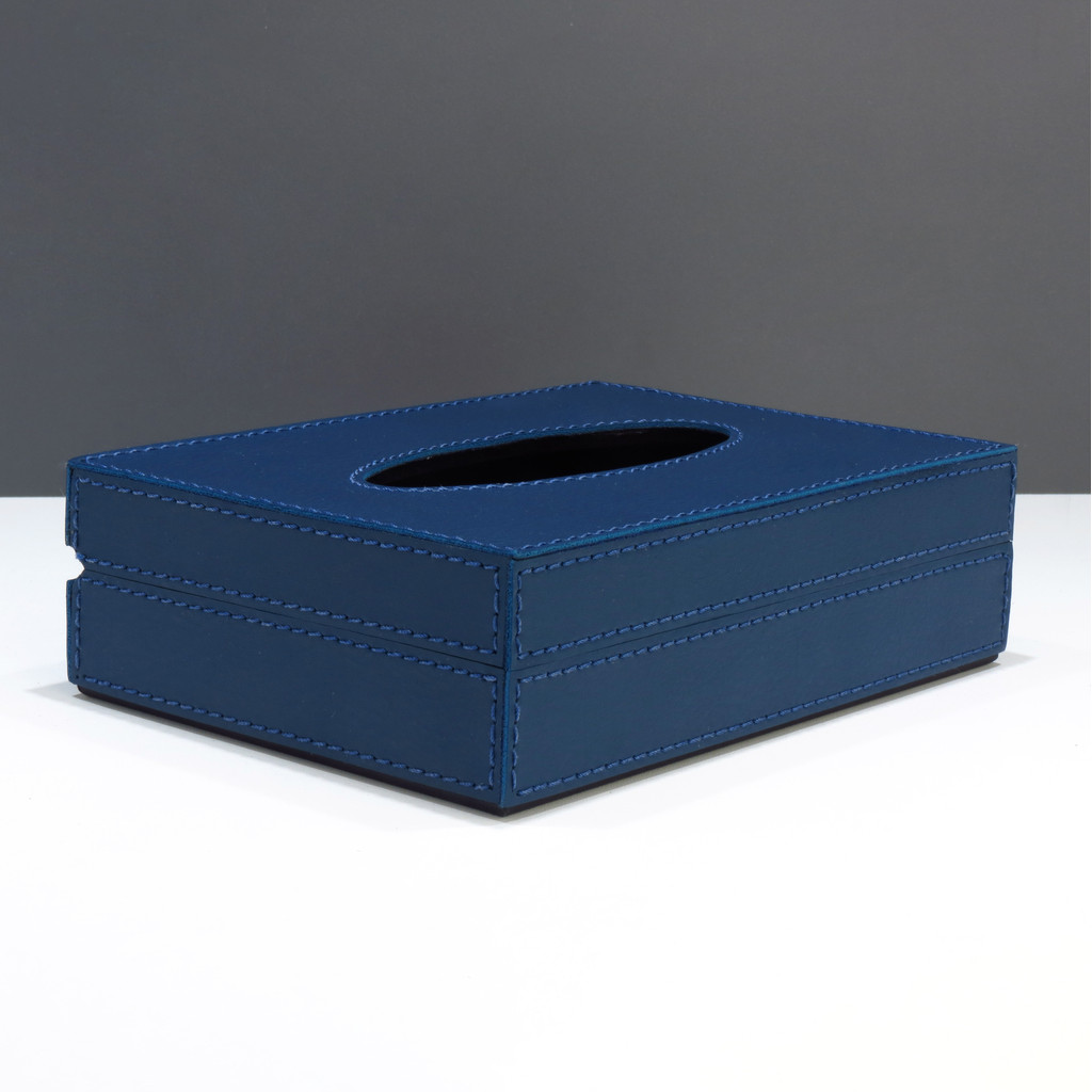 Porta Lenço De Papel Em Sintético Cor Azul Marinho