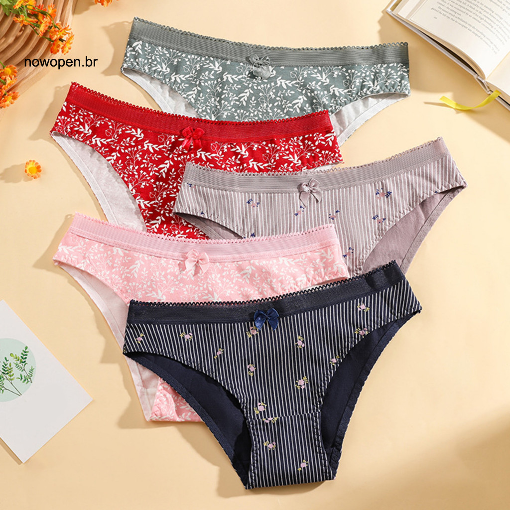 Seamless Panties Women Women’s Cotton Hipster – Breathable Floral Print Mid-rise Soft Stretch Briefs for Comfort and