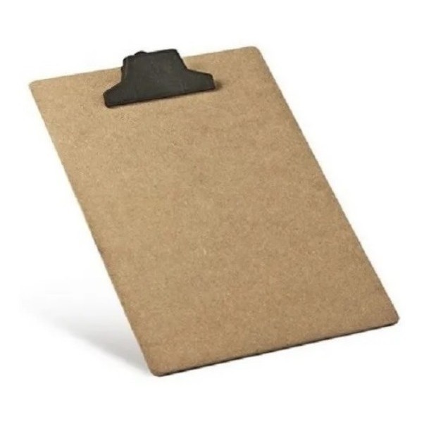 PRANCHETA MDF MADEIRA OFICIO A4 PORTÁTIL GARRA PLASTICO 5031