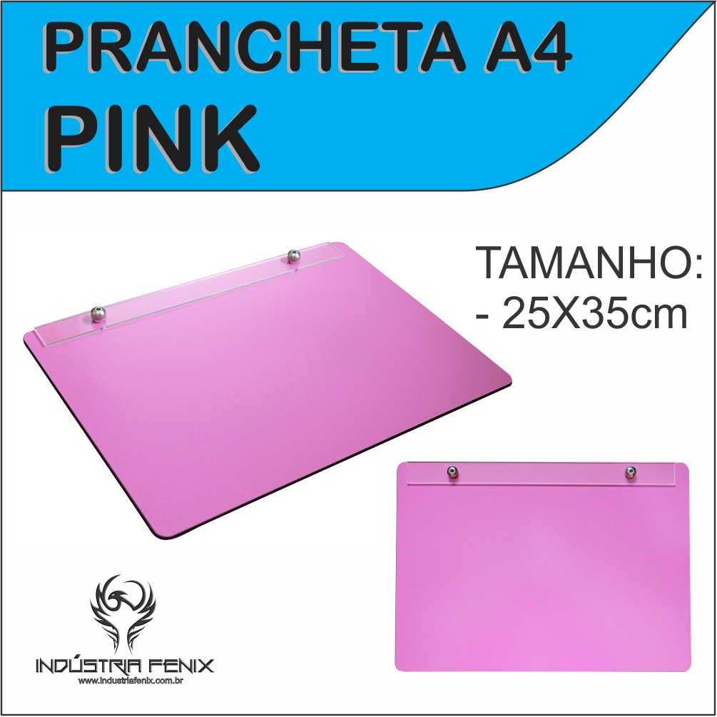 Prancheta Portátil Desenho Técnico Madeira PINK A4 - Fenix