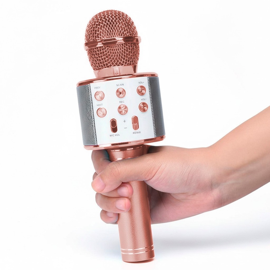 Microfone Karaokê Portátil Bluetooth Infantil Recarregável Com Efeito De Voz - Art Brink