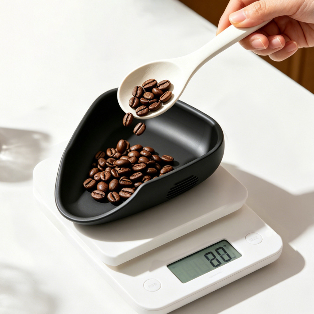 Silicone Coffee Bean Dosing Tray – Flexible Non-stick Anti-static Container with Beveled Easy-pour Design for Beans an