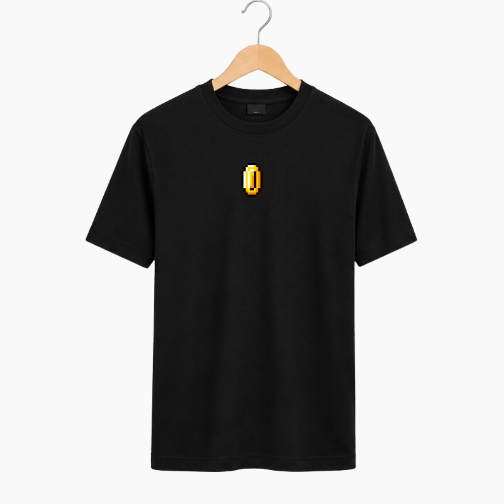 Camiseta Gamer Moeda Pixel Retrô Estampada Algodão