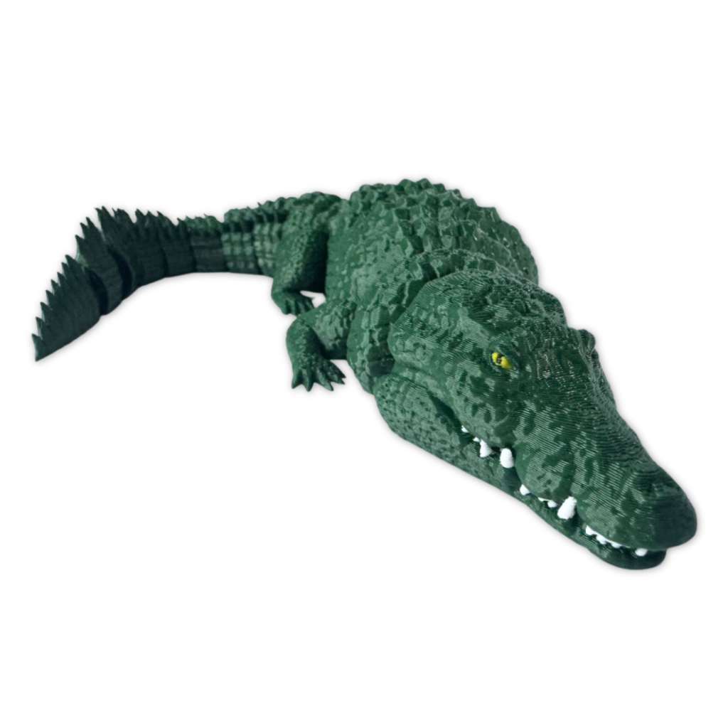 Crocodilo Realista Articulado  | Sensorial | Decoração Colecionável