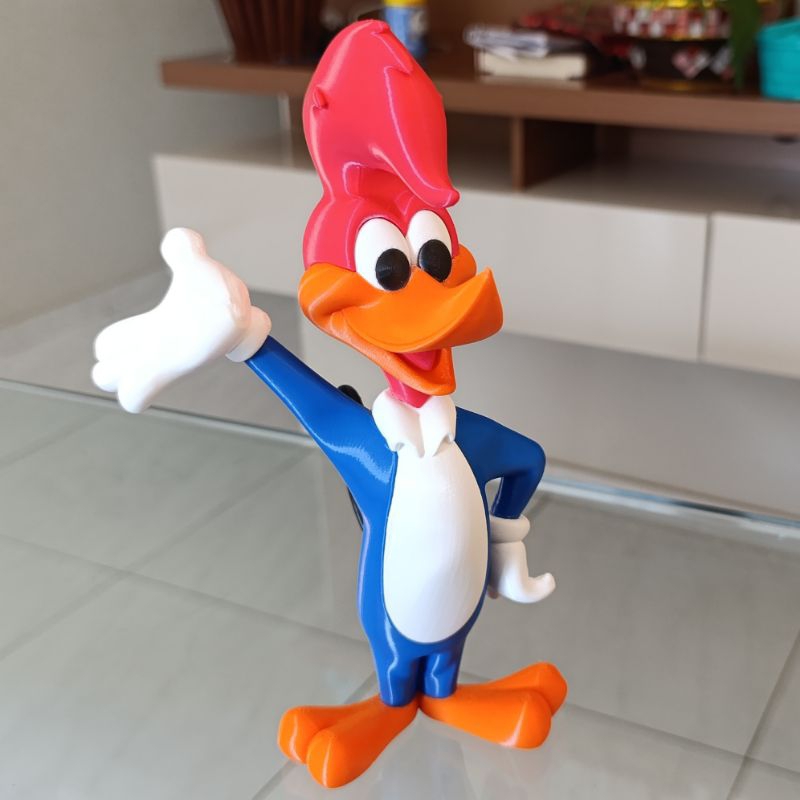 Boneco Pica-Pau Realista 23cm | Impressão 3D | Presente Criativo e Decorativo