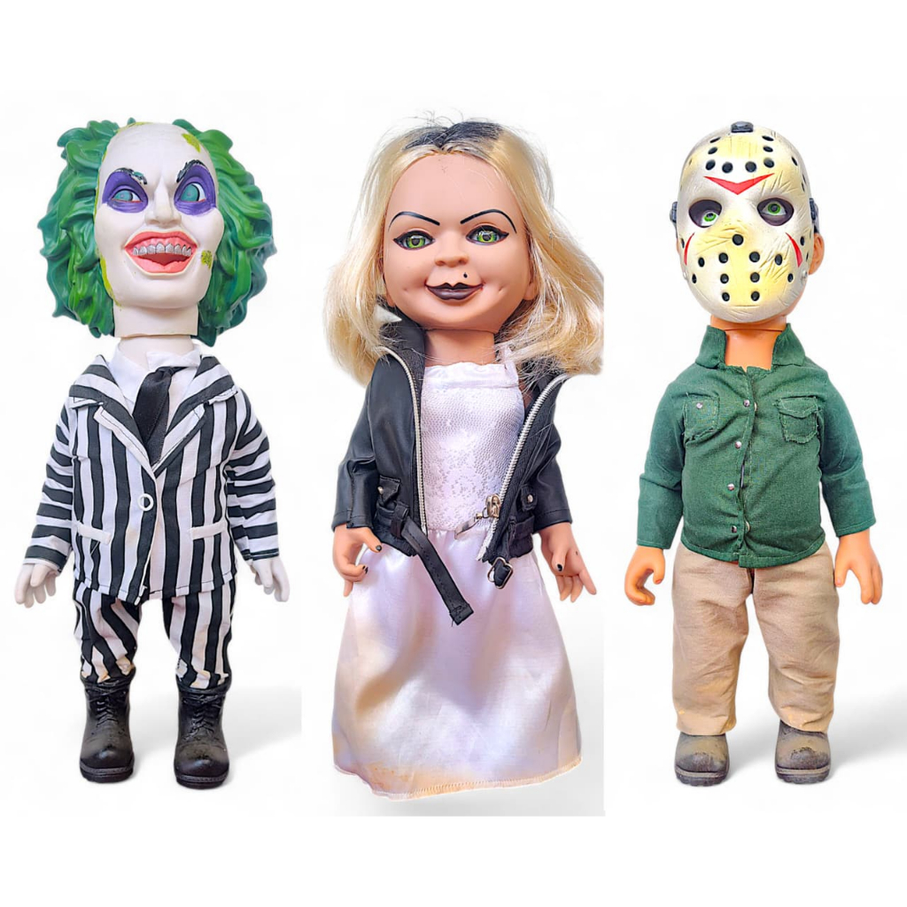 Boneco Filme Terror Articulado 38cm Coleção Realista Jason Noiva Chucky BeetleJuice
