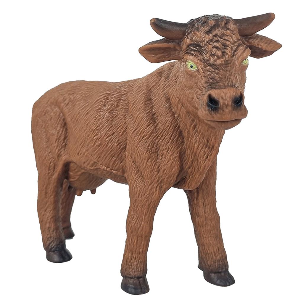 Vaca Em Vinil Macio Boneco Realista Farm Animals Brinquedo Decorativo 25cm Animais Da fAzenda Marrom E Branco - Bee Toys
