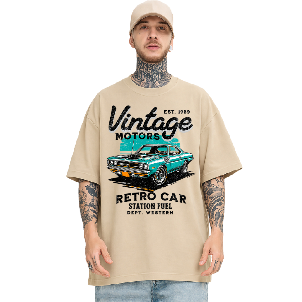 Camiseta Oversized 679 - Masculina Vintage Motors Retro Car Casual Estampada