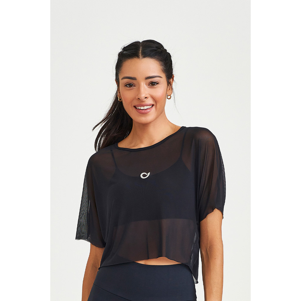 Cropped Tule Classic Cajubrasil Preto