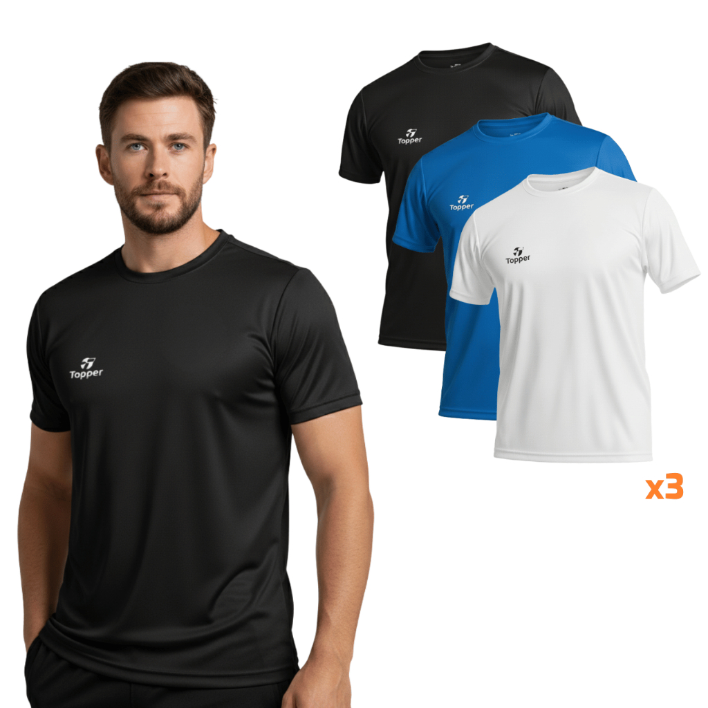 Kit 3 Camisa Futebol Treino Topper Classic New Drycool