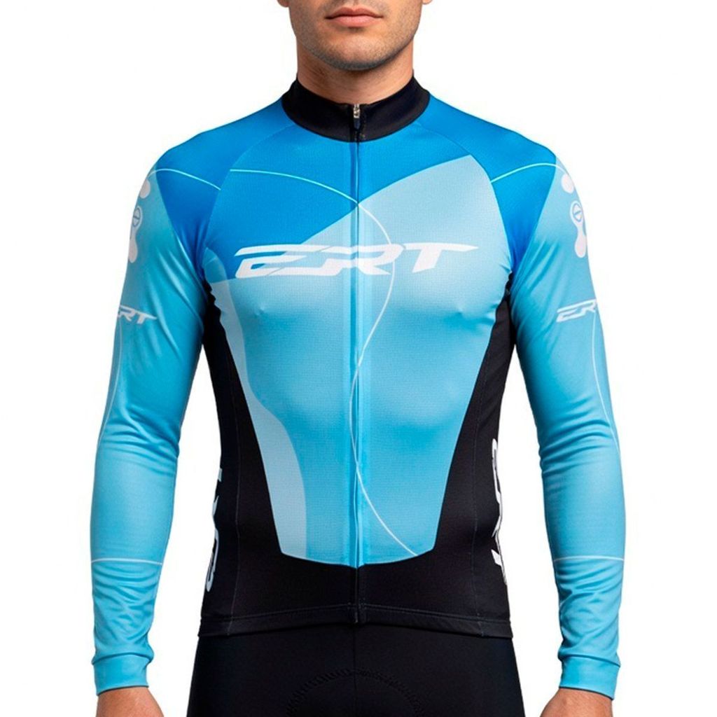 Camisa de Ciclismo ERT Classic Cloud Manga Longa Azul