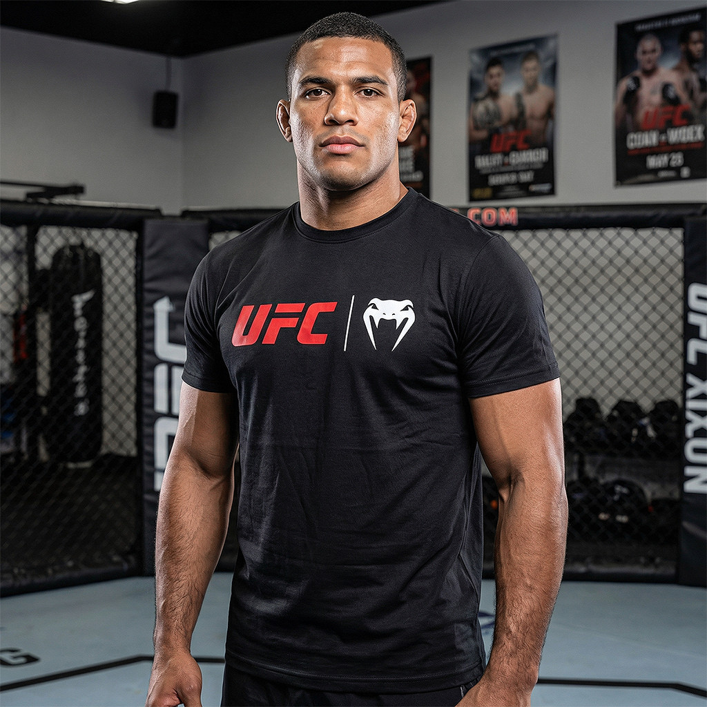 Camiseta UFC Venum Classic Masculina Preta Tam G Algodão Treino MMA Academia