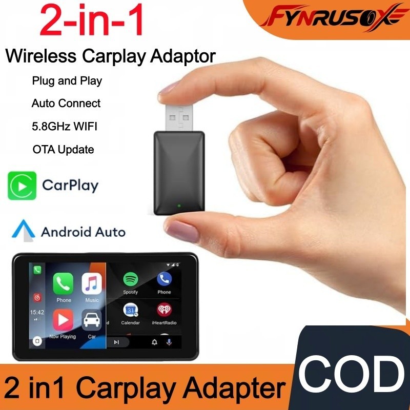 Carplay Adaptador Sem Fio Car Play Android Auto 2 Em 1 Usb Car Play Wireless Automático