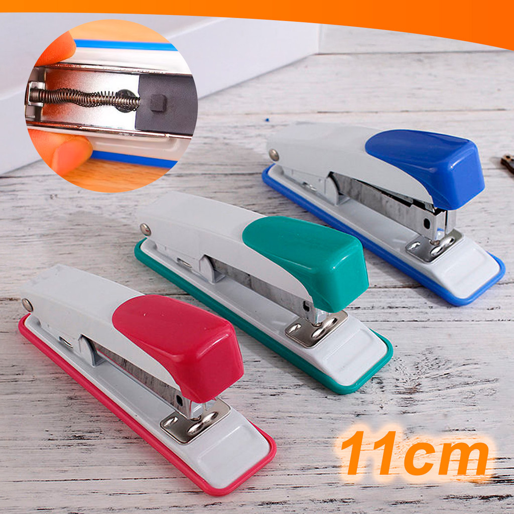 Grampeador De Ferro Para Escritorio Para 100 Grampos 11cm - Azul,Rosa Ou Verde Kolling Sell