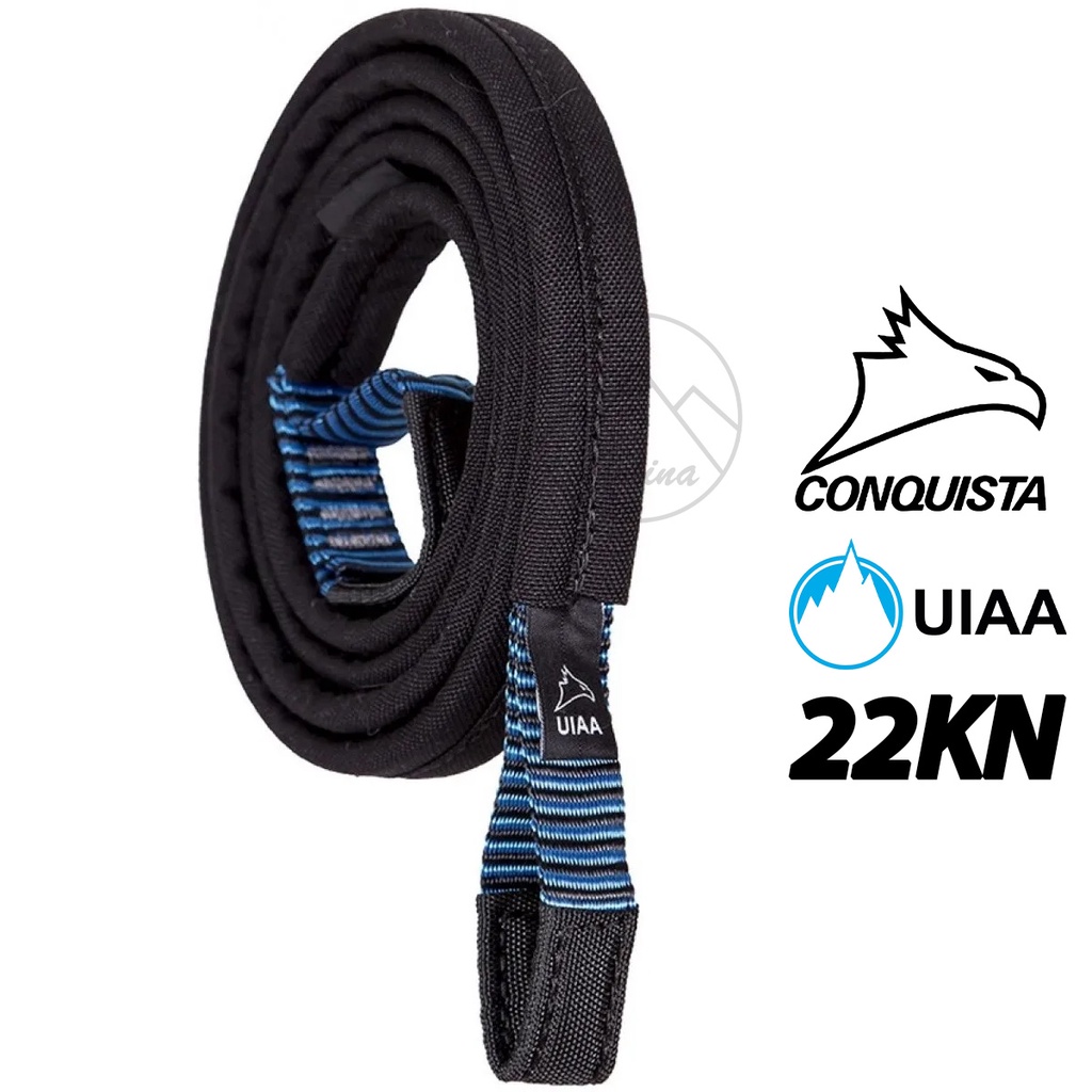 Fita de Ancoragem Strong 22KN Azul Uiaa Conquista 50cm EN Escalada Kolling Sell