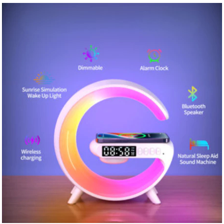G-Speaker Smart Station Mini - Luminária Bluetooth Inteligente Carregador Sem Fio Alarme Luz RGB-LEGAL