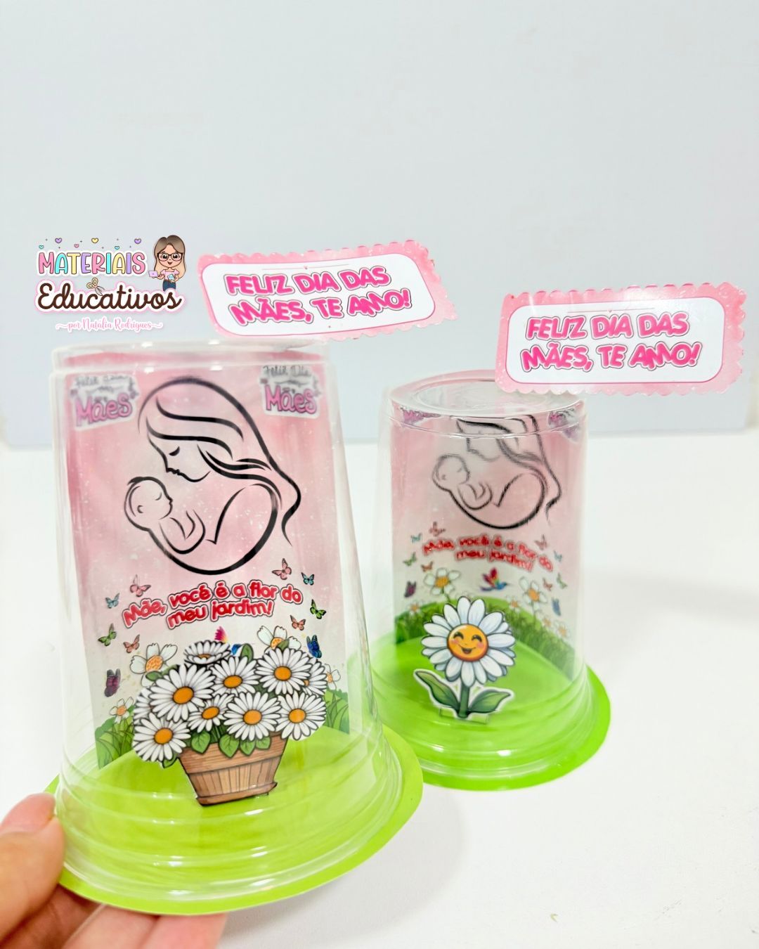 Lembrancinha copo interativo dia das mães