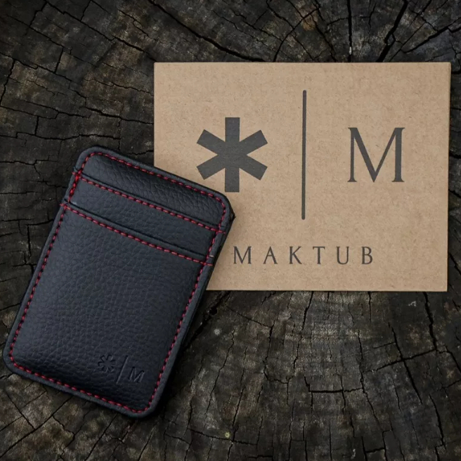 Carteira Mágica Maktub Bahamas Slim com 4 Espaços Externos para Cartões