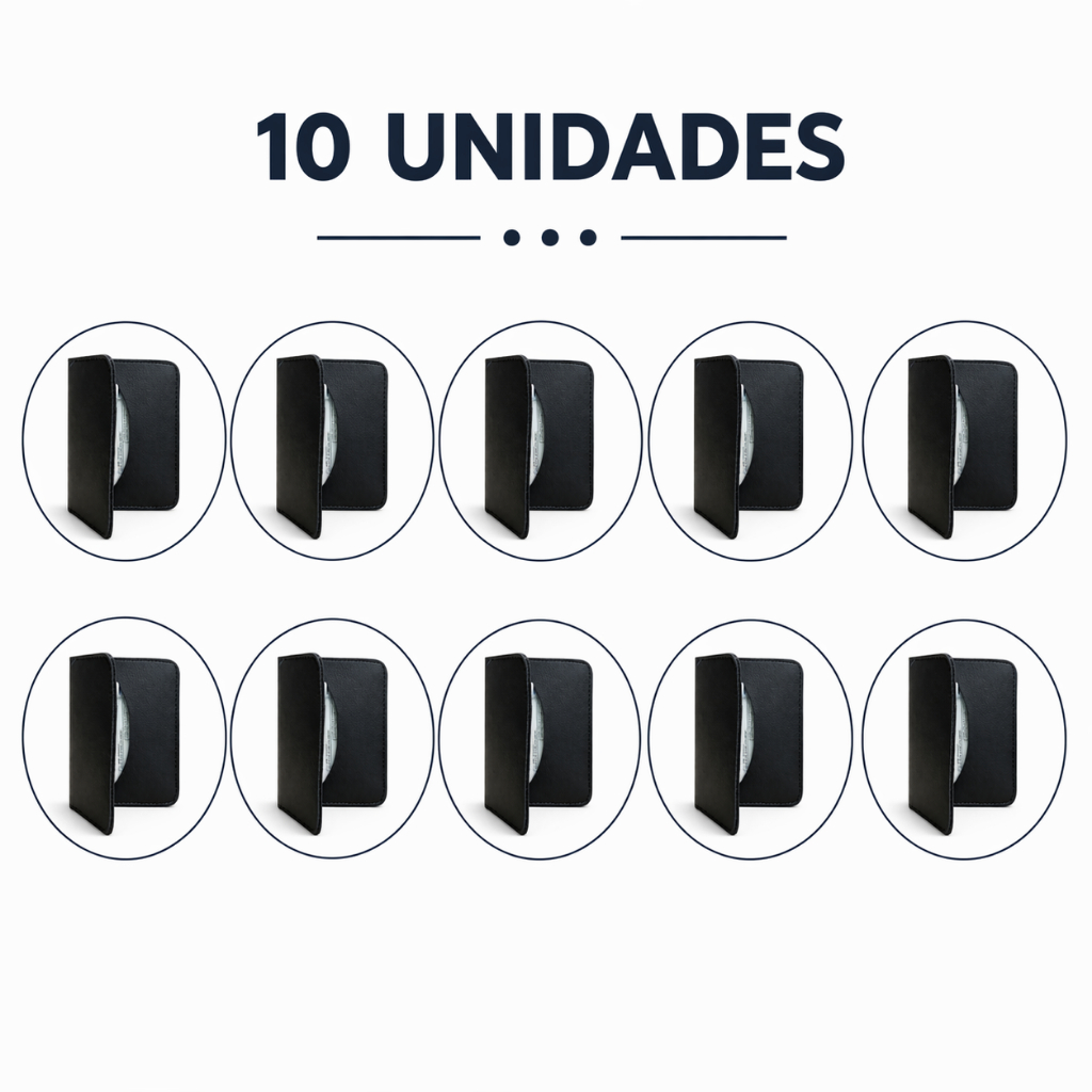 Kit 10 Carteiras Flip Mini Slim Porta Cartão Pequena Compacta Sintentico Presente Ou Revenda