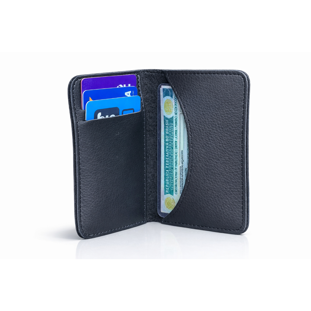 Carteira Masculina Flip Mini Pequena Compacta Porta Cartões Documentos Sintético Presente ou Revenda