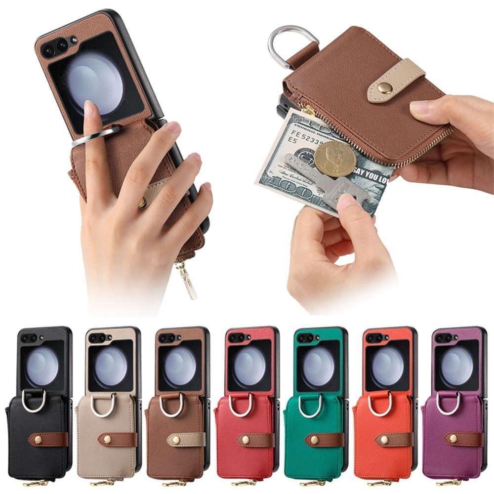 Capa Simples De Luxo Clássica Para Samsung Galaxy Z Flip 7 6 5 4 Design De Moda Bolsa Carteira Love Zflip7 Flip7FE Flip5