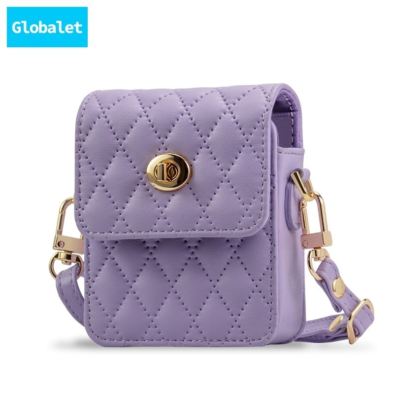 Bonito Luxo Fino Tecido PU Crossbody Bolsa Caso Para Samsung Galaxy Z Flip 6 5 4 3 Elegante Capa De Telefone