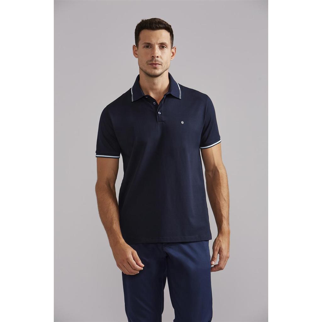 Polo Comfort Malha - Azul Marinho