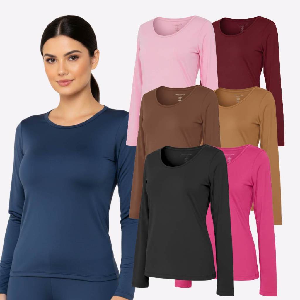 Blusa Térmica Feminina Segunda Pele Inverno Comfort Peluciada Básica Lisa