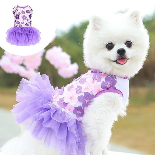 Vestido Para Cachorro , Roupa De Flores Animais De Estimação Primavera Verão , Saia Floral De Princesa , Tutu Gato , Fan