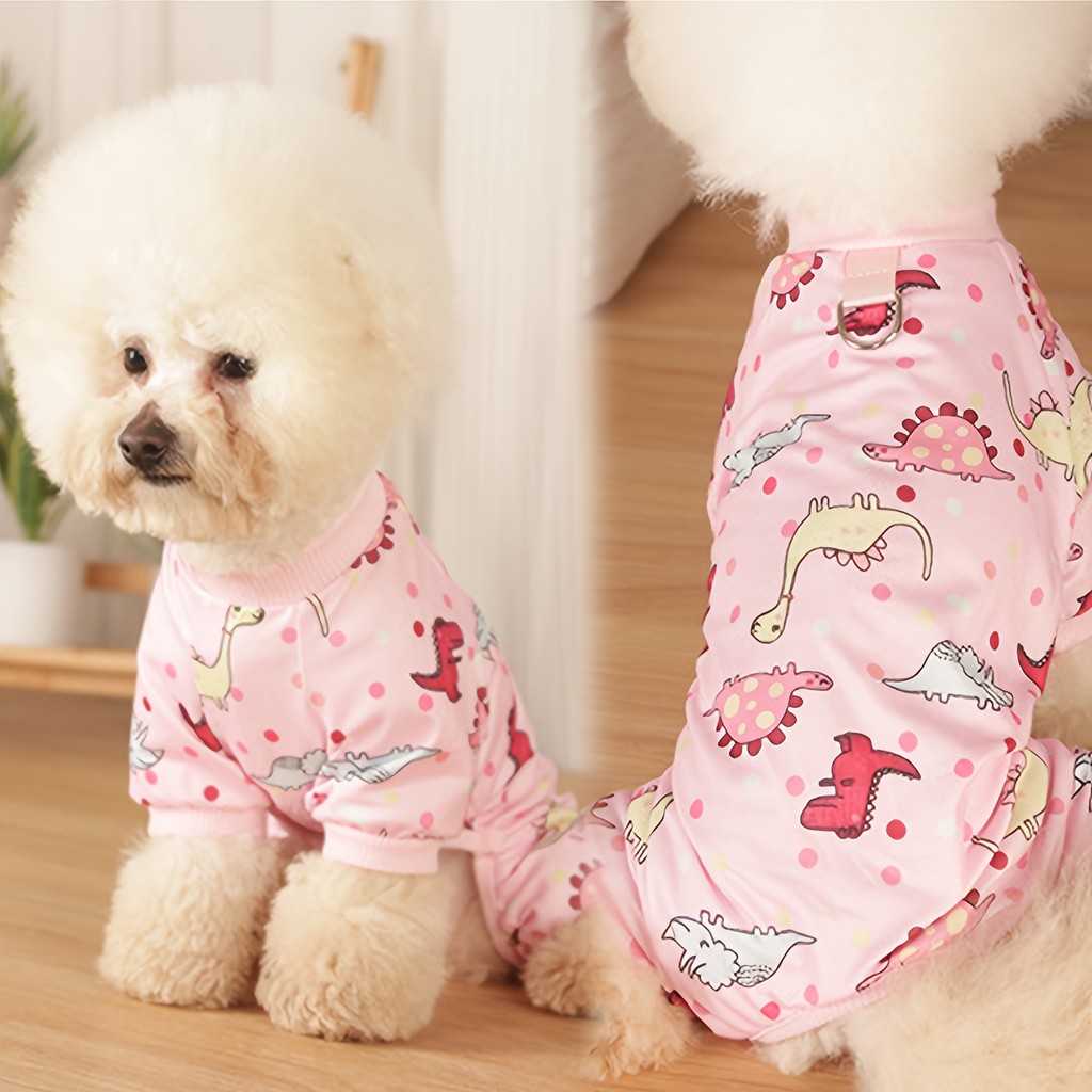 Macacão Encantador para Cães com Estampa de Desenho Animado - Roupa Aconchegante para Animais de Estimação, Adorável Fan