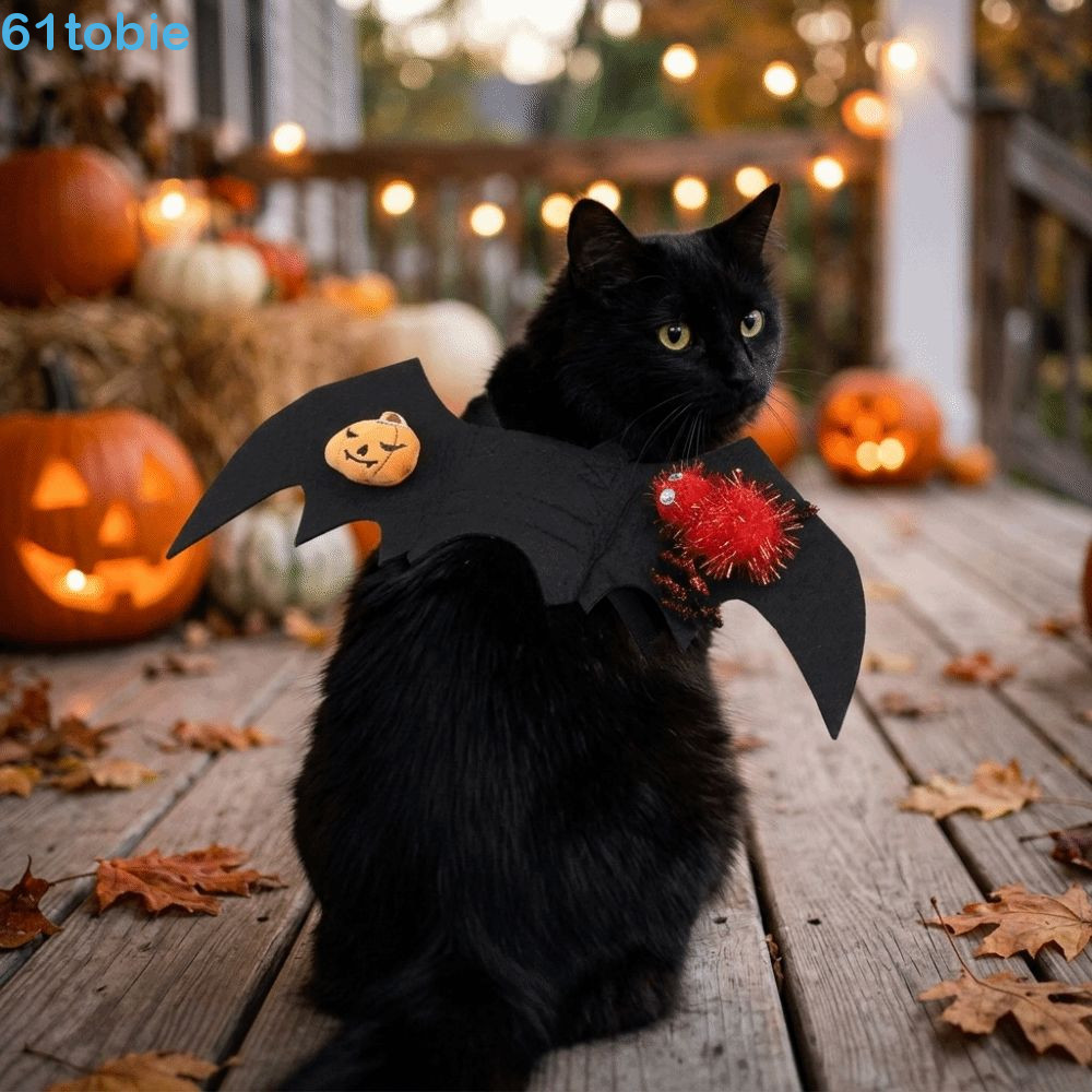 TOBIE Halloween Prank Asas De Morcego Para Animais De Estimação , Fantasia De Asa Com Artificial De Abóbora , Design Fan