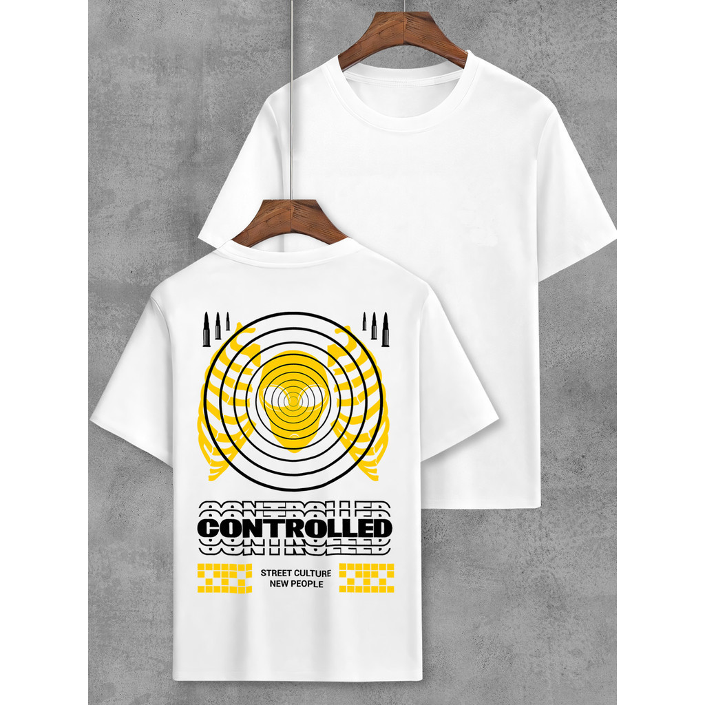 Camiseta Tecido Algodão Confortavel Estampa Unissex Nas Costas Street Controlled Camisa Avulsa