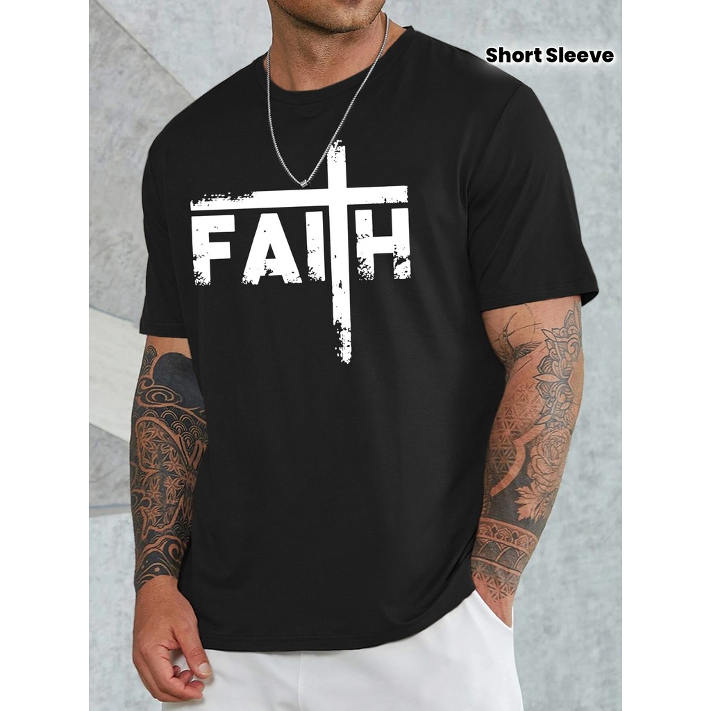 Camiseta Masculina Plus Size Letter Print Casual Confortável Estilosa